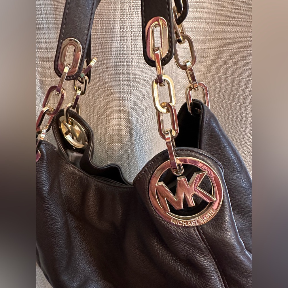 Michael Kors Brown Leather Shoulder Bag - Picture 5 of 11